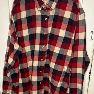 RedHead mens Size 2XLT Tall Plaid Shirt Long Sleeve Button Up Red